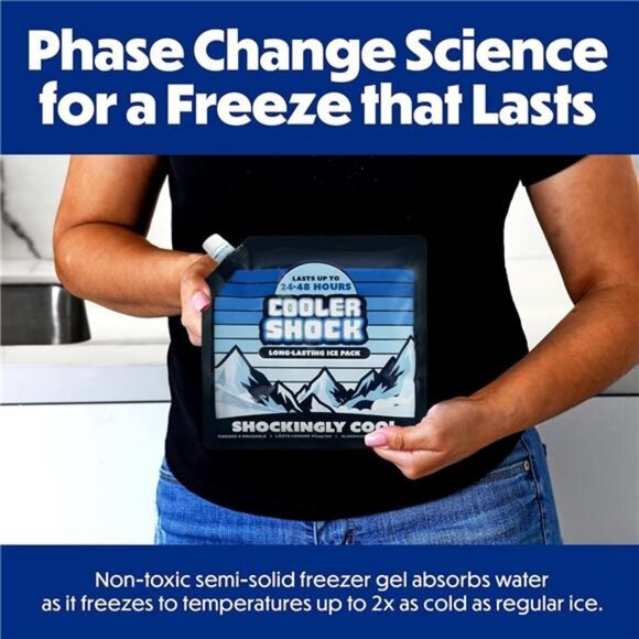 Cooler Shock Reusable Ice Packs for Cooler - Long Lasting Cold Freezer Packs - Picture 2 of 7